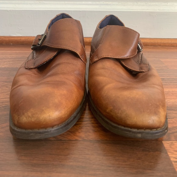 STACY ADAMS Karcher Monk Strap Cognac Size 8 M - Picture 1 of 9
